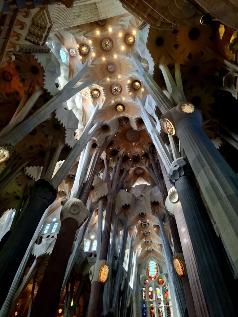 intérieur de la Sagrada Família, colonnes en arbres